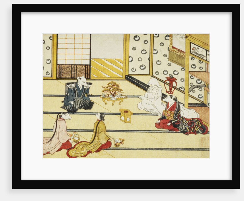 Print Depicting a Formal Meeting by Minko and His Circle