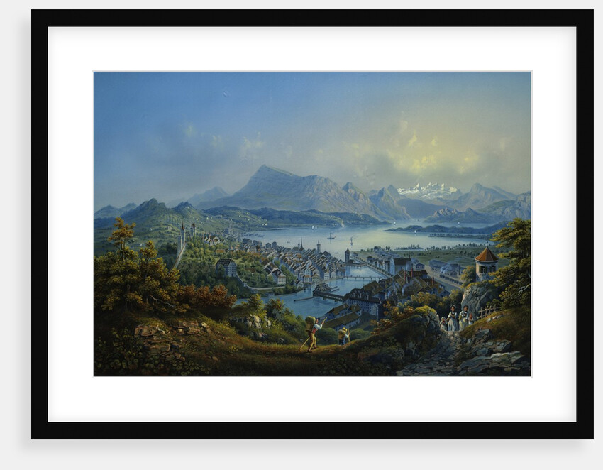 General View of the Town and Lake of Lucerne by Johann Ludwig Bleuer