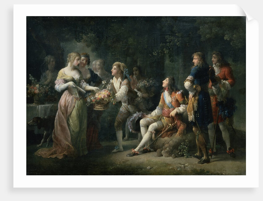Louis XIV of France Declaring His Love for Louise de la Valliere by Jean Frederic Schall