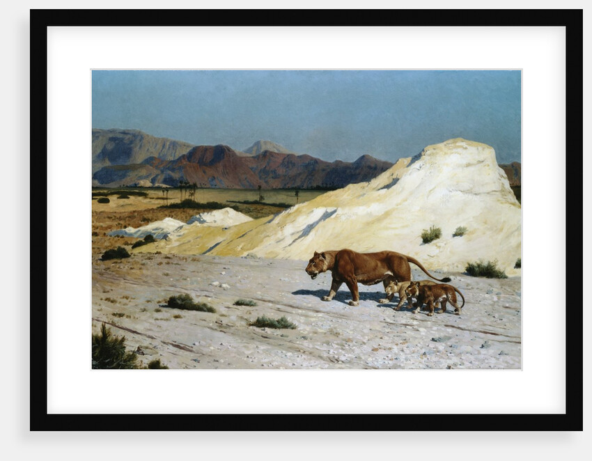 Lioness and Lion Cubs by Jean-Leon Gerome
