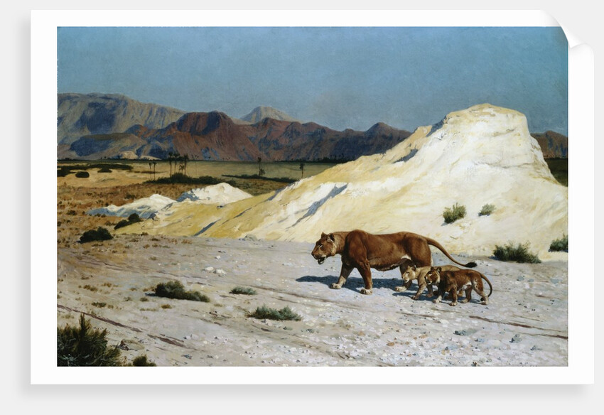 Lioness and Lion Cubs by Jean-Leon Gerome