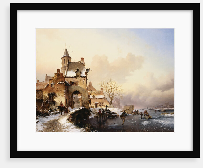 Figures Crossing a Bridge by Frederick Marianus Kruseman