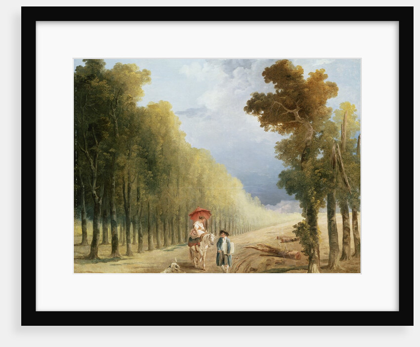 An Artist Leading His Model's Pony on a Wooded Track by Studio of Hubert Robert