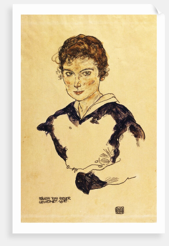 Portrait of Miss Toni Rieger by Egon Schiele