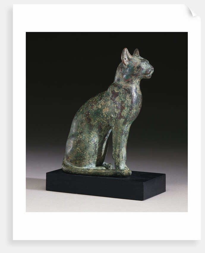 Egyptian Bronze Statue of a Cat by Anonymous