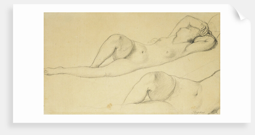 A Reclining Female Nude by Jean August Dominique Ingres