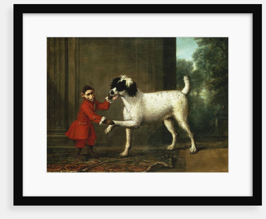 A Monkey Wearing a Crimson Livery Dancing with a Poodle on the Terrace of a Country House by John Wootton