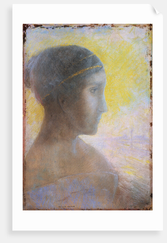 Head of a Young Woman in Profile by Odilon Redon