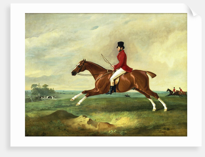 Portrait of George Payne of Sulby on His Chestnut Hunter, "The Clipper" with the Pytchley at Full Cry by John Ferneley