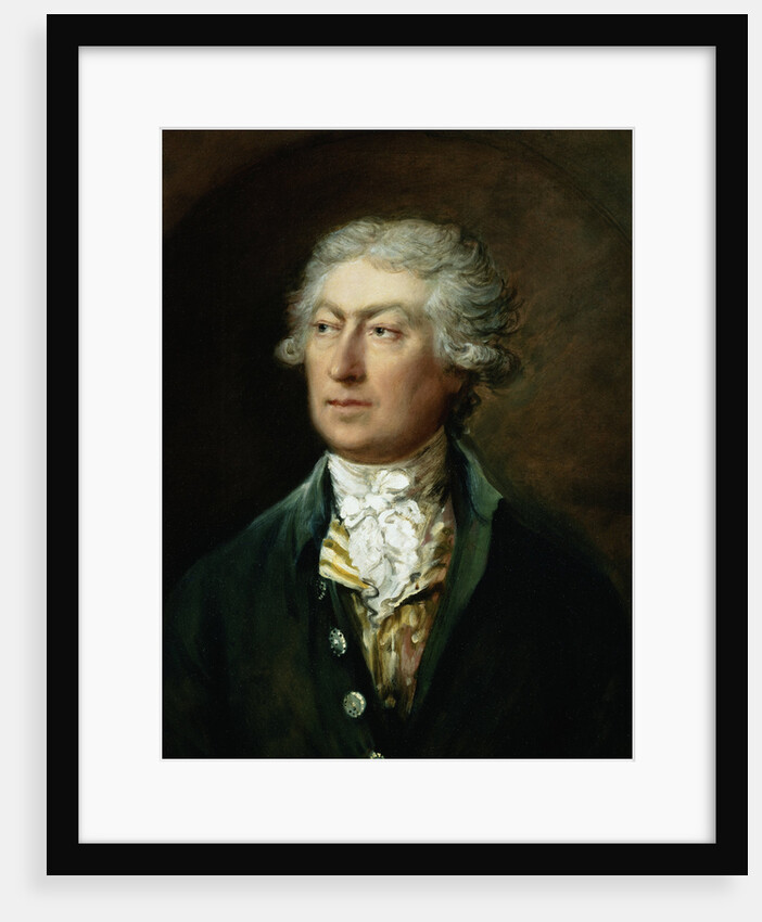 Portrait of the Artist, Bust Length in a Green Coat and White Stock by Thomas Gainsborough