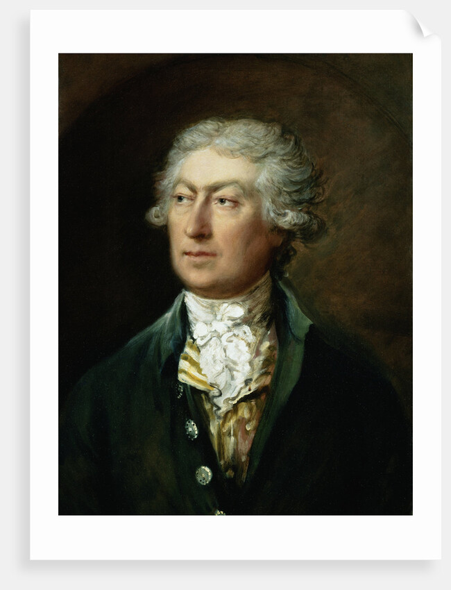 Portrait of the Artist, Bust Length in a Green Coat and White Stock by Thomas Gainsborough