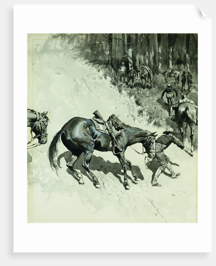 Crossing a Dangerous Place by Frederic Remington