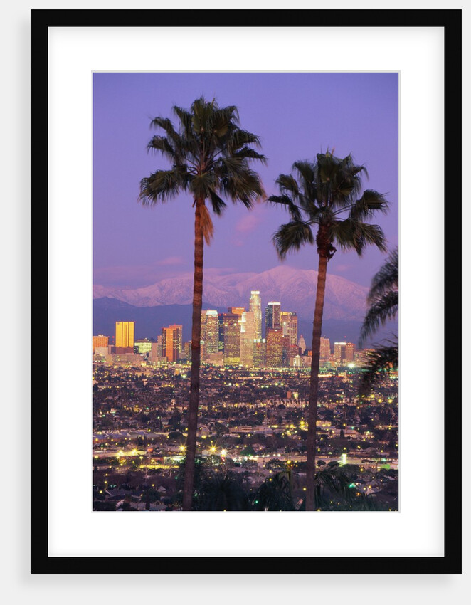 Two Palm Trees with Distant Los Angeles by Anonymous