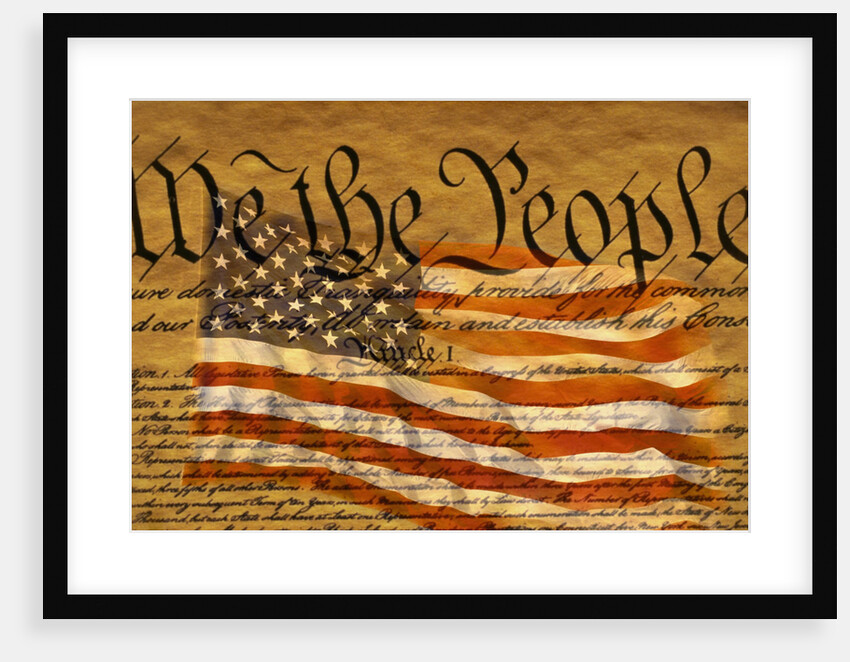 Constitution and U.S. Flag by Anonymous