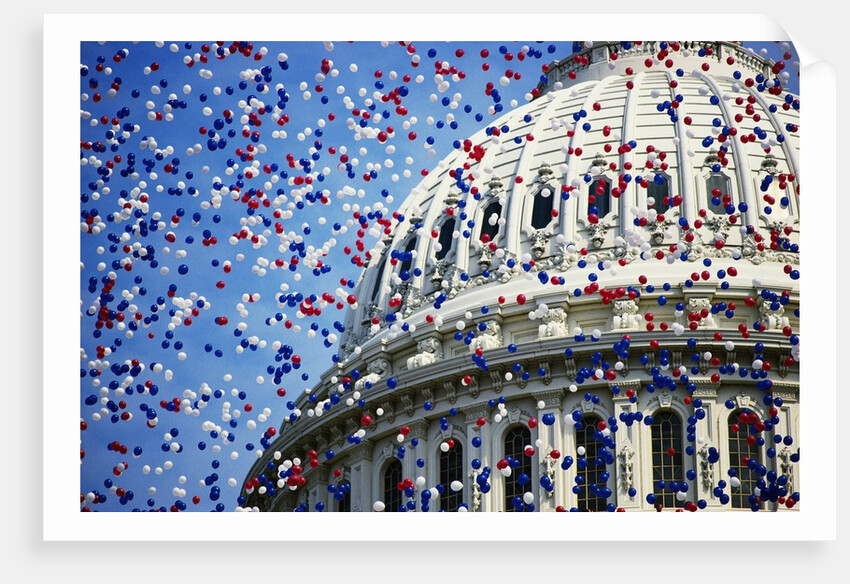 Balloons Floating over U.S. Capitol Dome by Anonymous