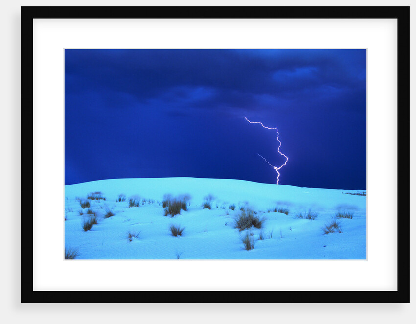 Lightening above White Sand Dune by Anonymous