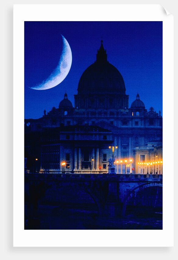 St. Peter's Basilica at Night by Anonymous