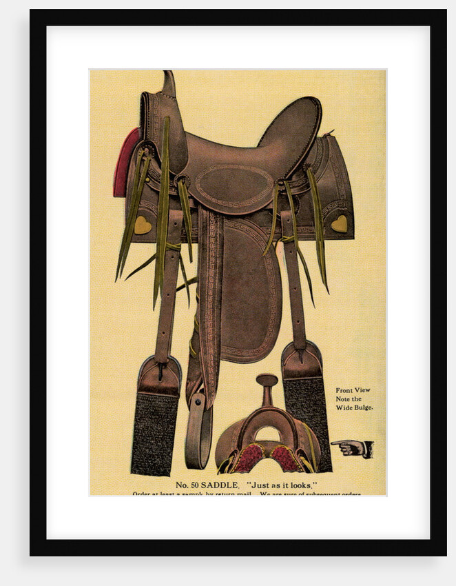Postcard of a Horse Saddle by Anonymous