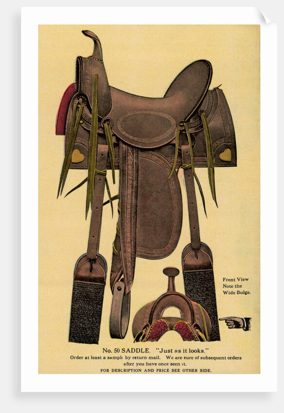 Postcard of a Horse Saddle by Anonymous