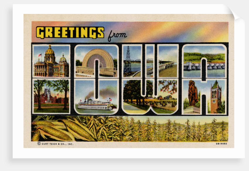 Greetings from Iowa Postcard by Anonymous