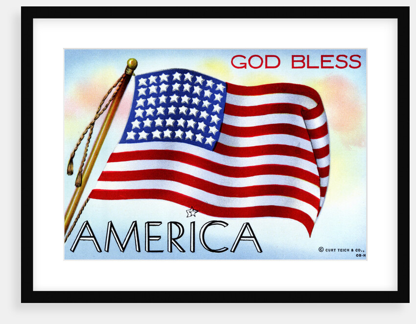 God Bless America Postcard by Anonymous