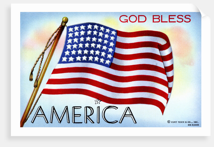 God Bless America Postcard by Anonymous