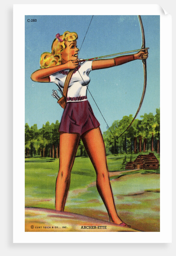 Woman Doing Archery by Anonymous