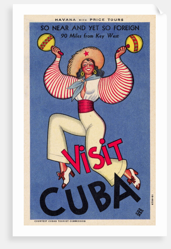 Visit Cuba Postcard by Conrado Massaguer