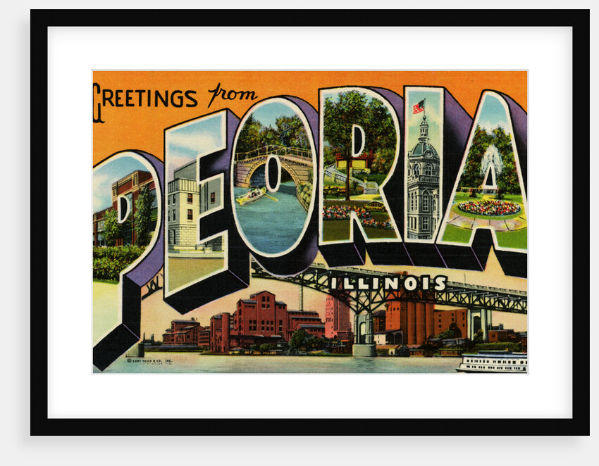 Greetings from Peoria, Illinois Postcard by Anonymous