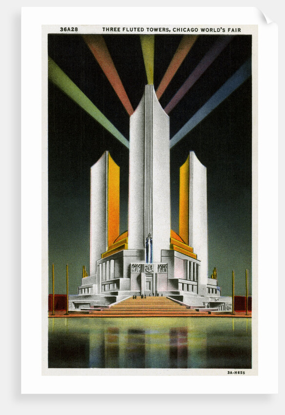 Three Fluted Towers at Chicago World's Fair Postcard by Anonymous
