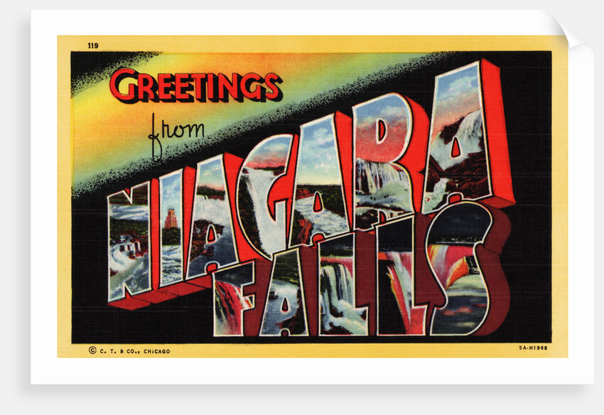 Greetings from Niagara Falls Postcard by Anonymous