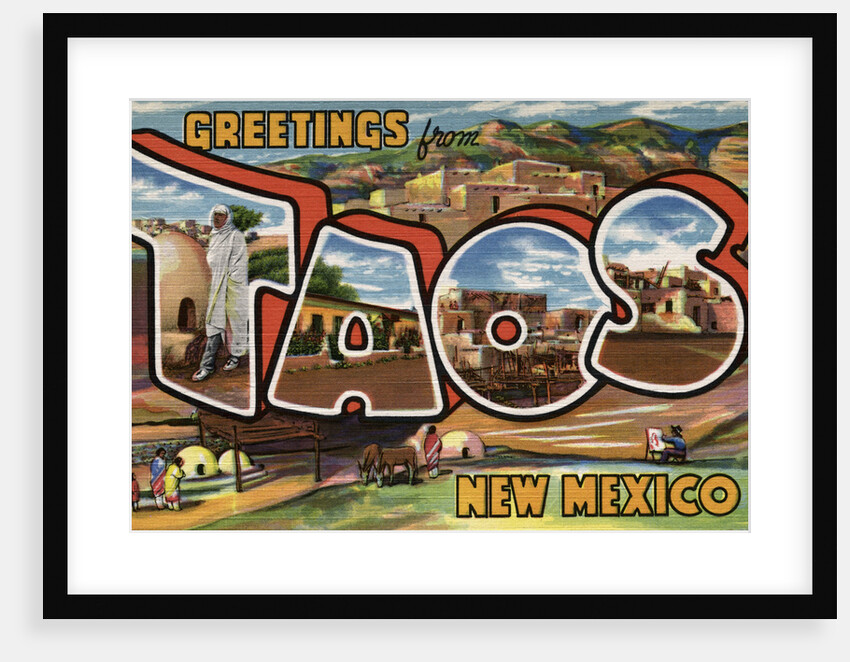 Greetings from Taos, New Mexico Postcard by Anonymous