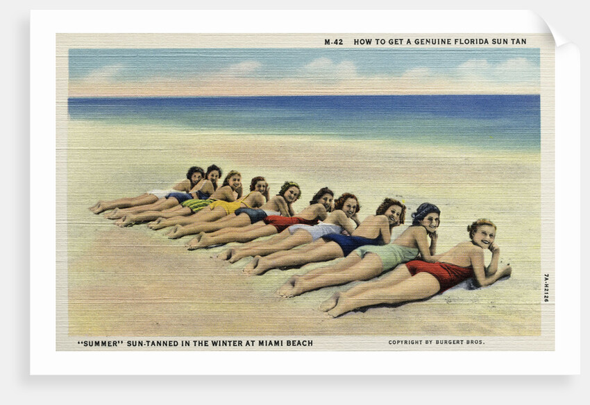 Women Sunbathing on a Beach by Anonymous