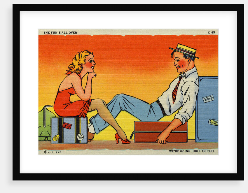 The Fun's All Over, We're Going Home to Rest Postcard by Anonymous