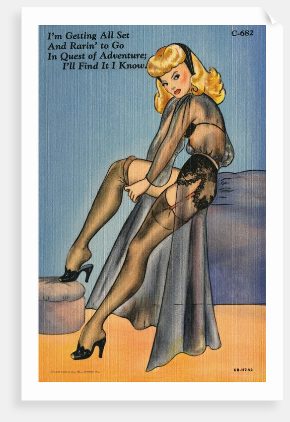Illustration of Woman in Lingerie by Anonymous