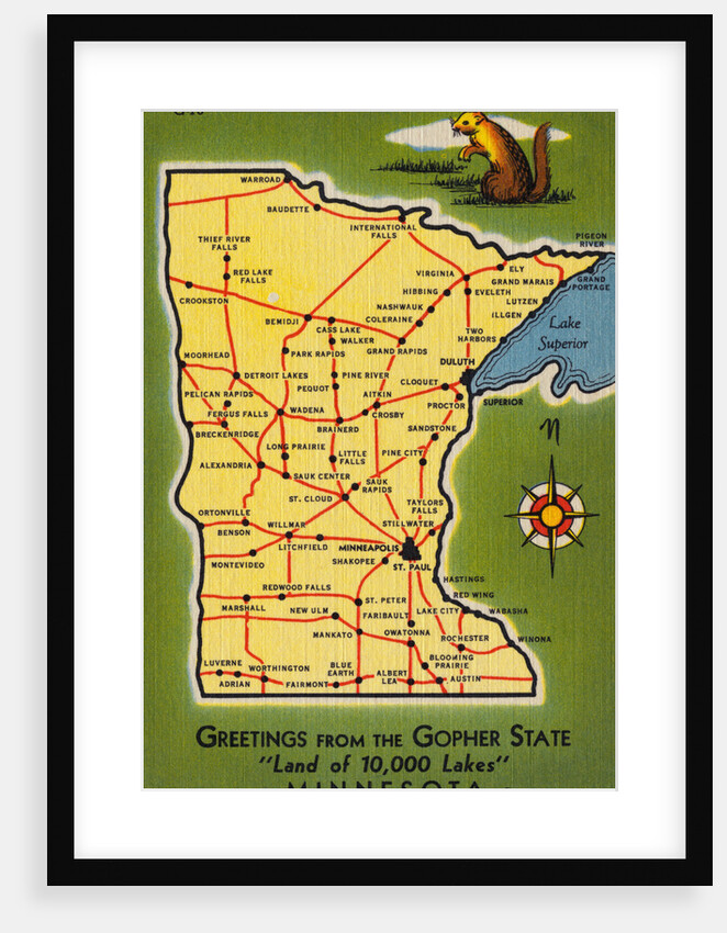 Minnesota State Map by Anonymous