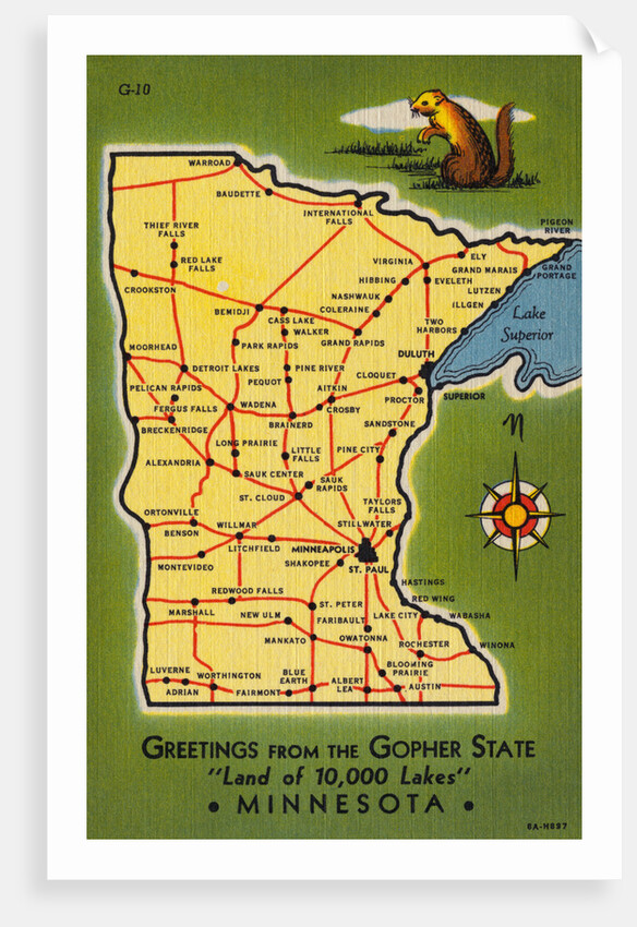 Minnesota State Map by Anonymous