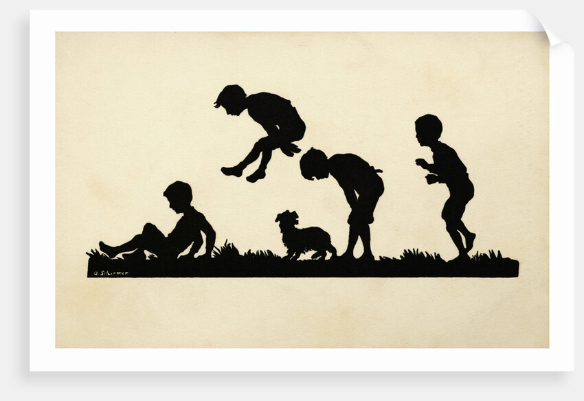 Postcard of Children Playing Leapfrog by Anonymous