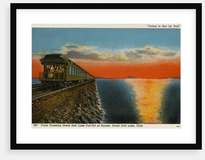 Postcard of Train Crossing Great Salt Lake by Anonymous