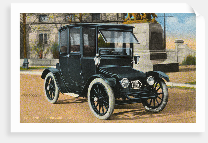 Postcard of Early Electric Automobile by Anonymous