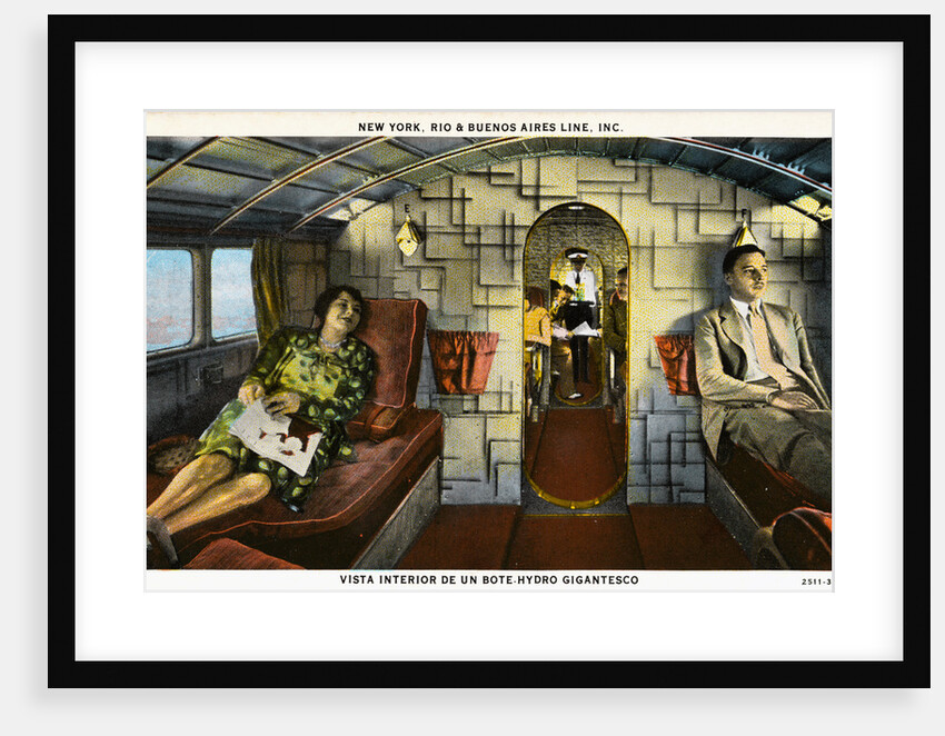 Interior View of a Huge Floatplane Postcard by Anonymous