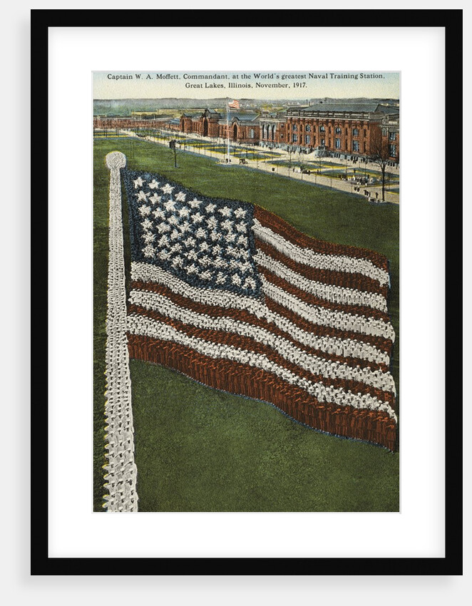 Postcard of Sailors Forming American Flag by Anonymous