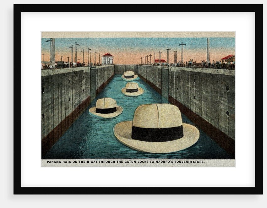 Postcard of Hats Floating Through Gatun Locks by Anonymous