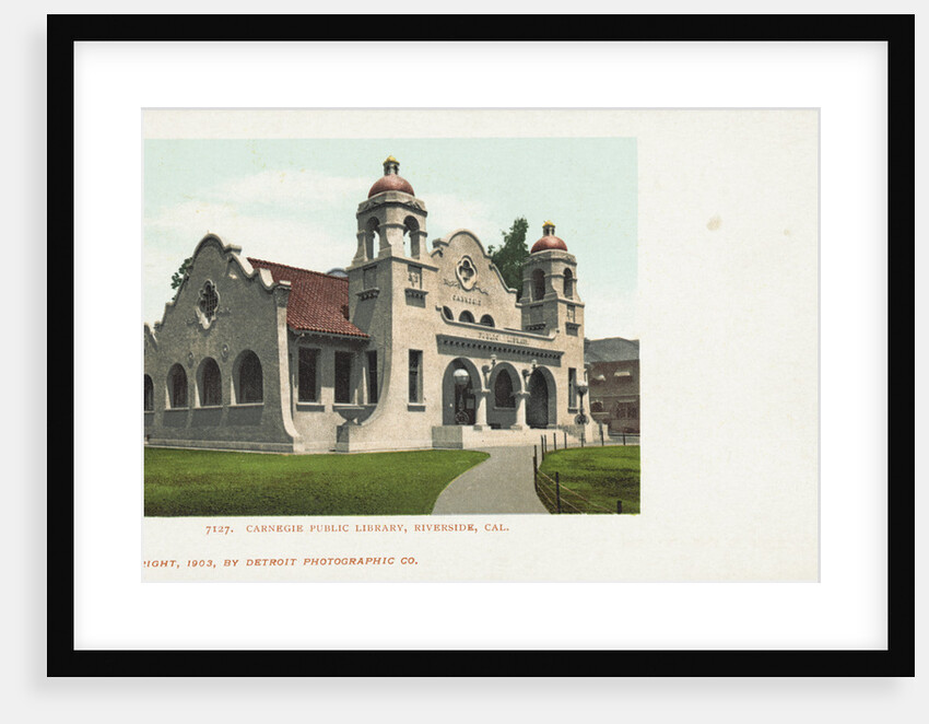 Carnegie Public Library, Riverside, Cal. Postcard by Anonymous