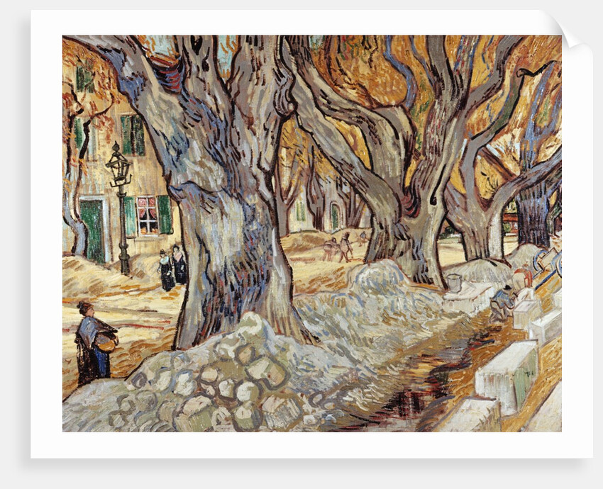 Road Menders in a Lane With Heavy Plane Trees by Vincent Van Gogh