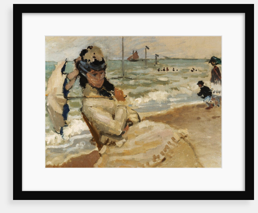 Camille [Monet] on the Beach, Trouville by Claude Monet