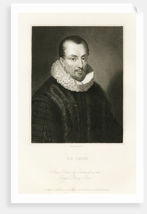 Engraved Portrait of Jacques-Auguste de Thou by Anonymous