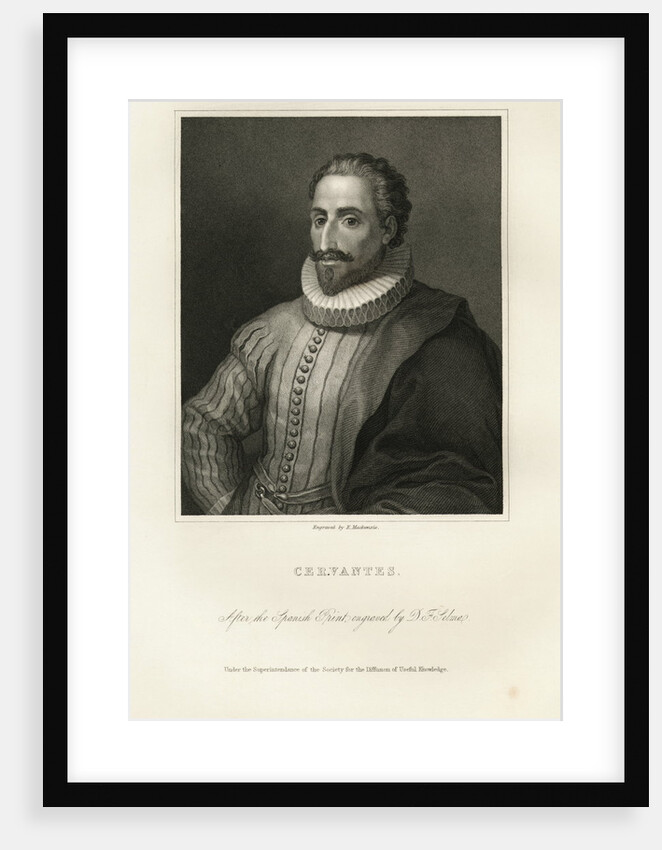 Engraved Portrait of Miguel de Cervantes Saavedra by Anonymous