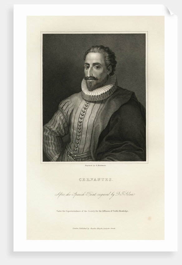 Engraved Portrait of Miguel de Cervantes Saavedra by Anonymous