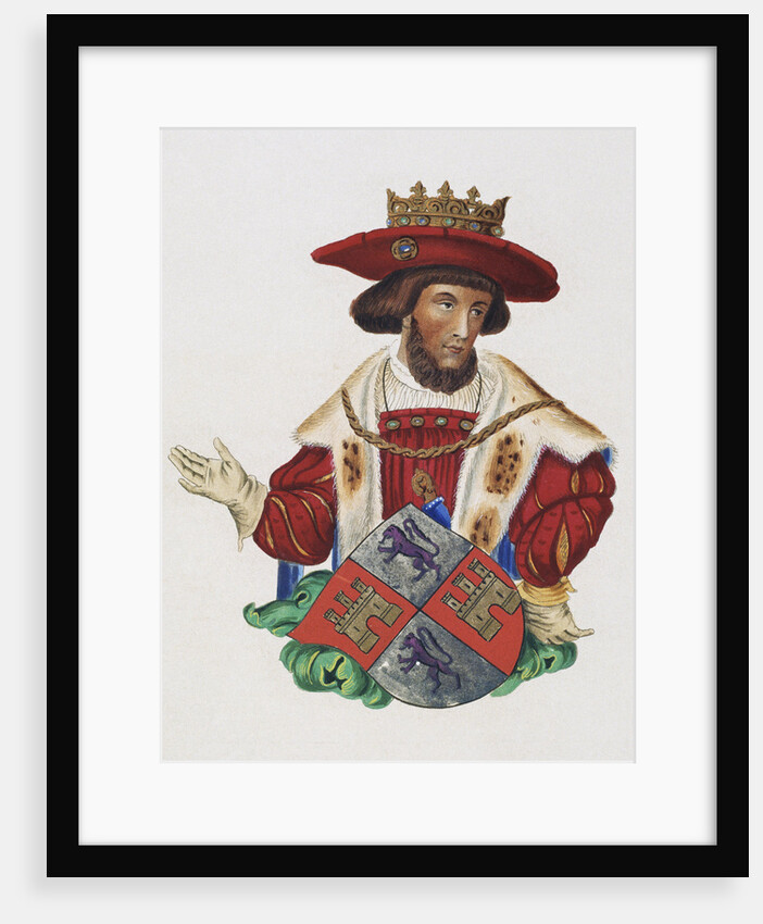Manuscript Illumination of a King by Anonymous